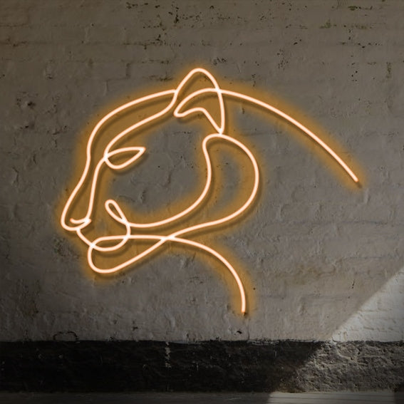Jaguar Neon Led Tabela (45x80cm) turuncu ışıklı loft dekoru | DefneonReklam Kadıköy