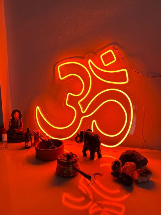Om Yoga Meditasyon Neon Led